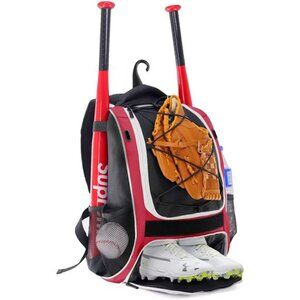 Youth Baseball Bag - Bat Backpack for Baseball, T-Ball & Softball Equipment